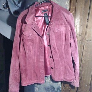 WomensCherryPink Suede jacket